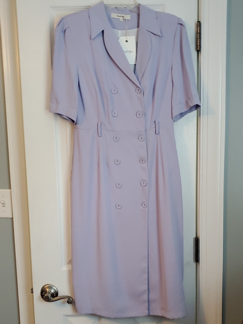 Simple Retro Midi Dress in Lilac